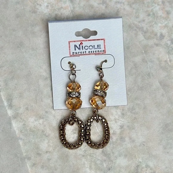 3/$20💥 Dangle Earrings w/ Beads & Gold Tone Chain Jewelry NWT - Picture 1 of 9